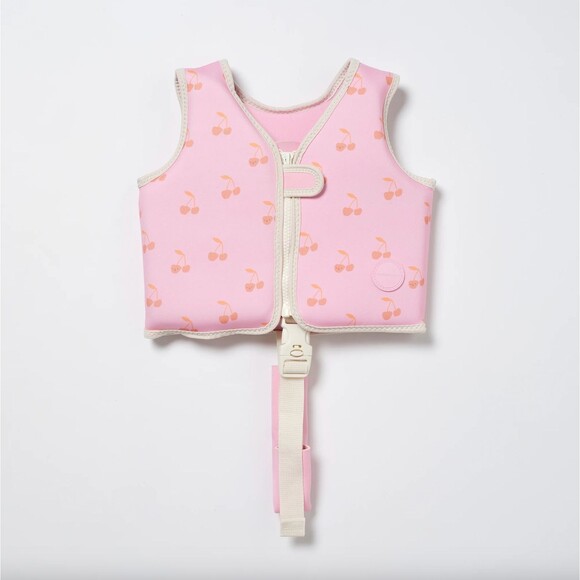 SunnyLife Kids Swim Vest 1–2 Years – Cotton Candy Cherry Floatation Aid - Pink